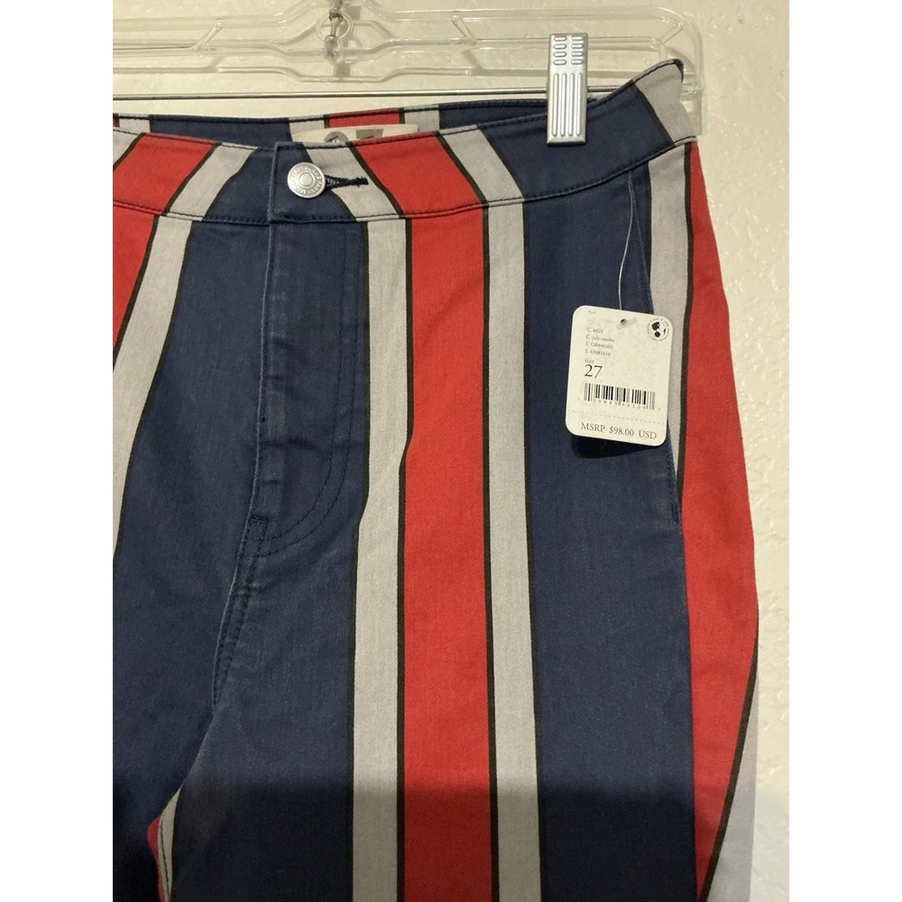We The Free Twenty Flare Bell Bottom High Rise Jeans Stripped Patriotic 27 NEW - Picture 2 of 6
